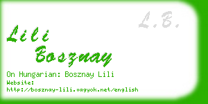 lili bosznay business card